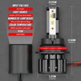thumbnail image 4 of 2 Pcs 9007 9004 HB5 Ampoules de Phare LED Blanc Plug&Play pour Ford Excursion 2000-2004, CHUSYYRAY, 4 of 11