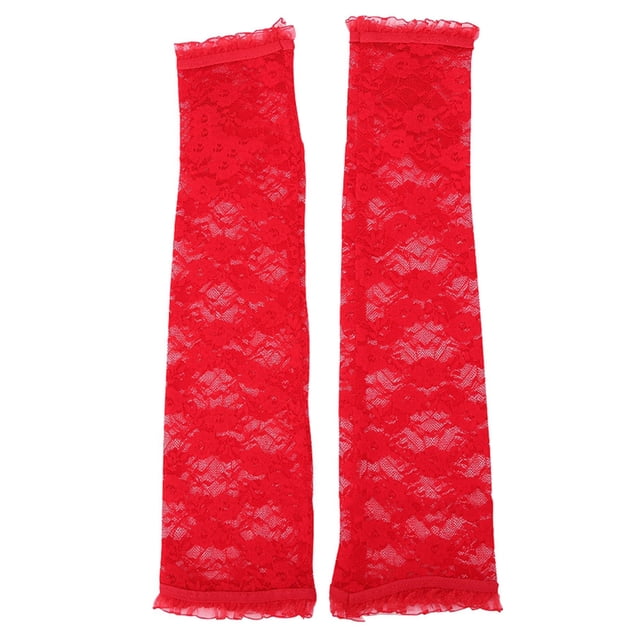 Arm Gloves Lace Long Protective Fingerless Arm Sleeves Arm Covers with Thumbhole