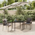 thumbnail image 1 of vidaXL 3 Piece Garden Dining Set with Cushions Black and Grey Poly Rattan, 1 of 5