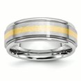 thumbnail image 1 of Cobalt 14k Gold Inlay Satin and Polished 8mm Band Ring 13 Size, 1 of 6