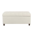 thumbnail image 2 of HomePop Ainsley Traditional Fabric Button Tufted Storage Bench in Cream, 2 of 10