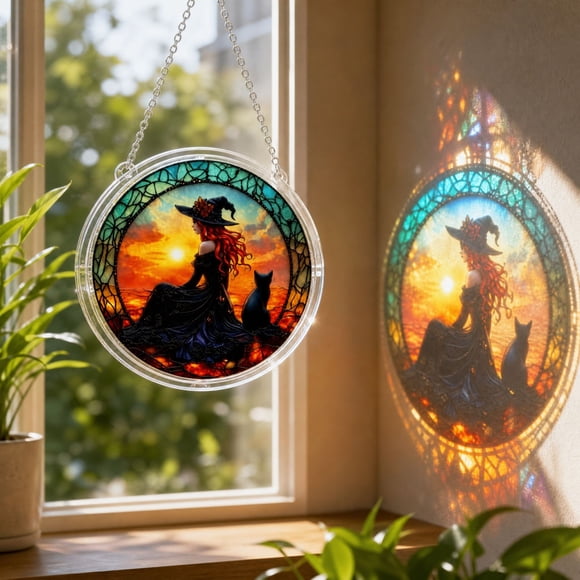 Circular Acrylic Light-catching Pendant