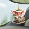 thumbnail image 4 of Clearance! Cute Angel And Angel Raccoon Ornaments Colorful Fashion Ornaments Acrylic Cow Ornaments Cute Angel And Angel Raccoon Car Backpack Decorations, 4 of 7