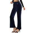thumbnail image 4 of Unique Bargains Pantalon en Velours pour Femme, Taille à Nouer, Extensible, Jambe Grand, avec Poches, 4 of 6