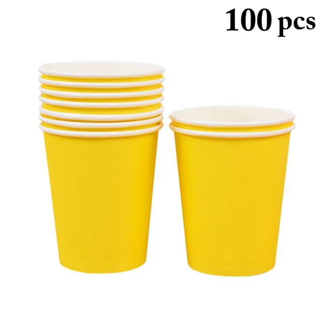 100PCS Paper Cups 9oz Disposable Cups Party Drinking Cups for Water Juice Cooler
