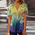 thumbnail image 2 of Pompotops T-shirt Mode Décontracté Imprimé Col Rond Manches Courtes Ample Blouse Chandail Liquidation, 2 of 5