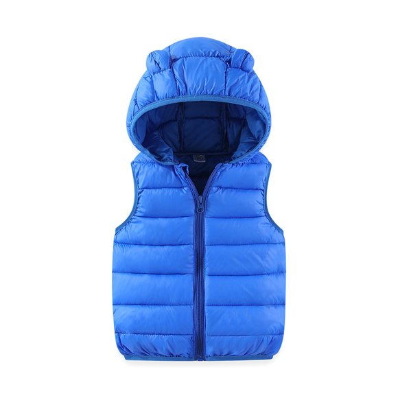 SHTXOZHI Toddler Baby Puffer Down Vest Kids Sleeveless Hooded Jacket Coat Winter Padded Outerwear