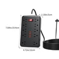 thumbnail image 3 of COM1950s Rallonge de Prise 10 Prises avec 4 Ports Usb et 2 Ports Type-C, Répartiteur de Prise Multiprise pour la Maison, le Bureau (Norme Us Barre d'Alimentation 2500 W), 3 of 6