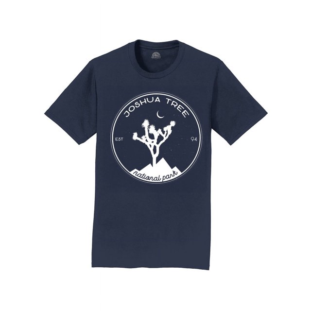 Gravity Outdoor Co. T-Shirt Homme Joshua Tree - Logo Blanc - Marine - Petit