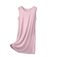 thumbnail image 1 of Diufon Robe de Pyjama pour Femme Été Mince Respirante Sans Manches Col Ras du Cou Chemises de Nuit Décontractées Amples Vêtements de Nuit pour la Maison, 1 of 4