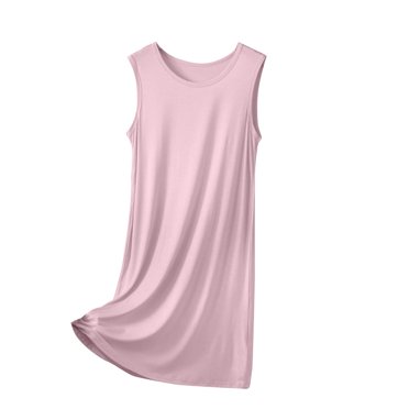 Timegard Robe de Nuit pour Femmes Grande Taille Col Rond Sans Manches Ample Confortable Tenue de Détente Décontractée Robe de Pyjama
