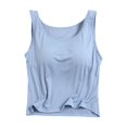 thumbnail image 1 of Timegard Camisoles pour Femmes avec Soutien-Gorge Intégré Camis Col Rond Sans Manches Court Haut Confortable d'Été Homerwear, 1 of 3