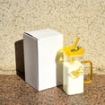 thumbnail image 2 of fheaev Square Glass Tumbler With Handle Double-Wall Glass Straw Cup Stylish Two-Way Straw Tumbler Elegant Handle Glassware Set, 2 of 9