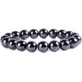 thumbnail image 1 of Angelstones Natural Hematite Gemstone 10mm Round Beads Stretch Bracelet 7 Inch Unisex, 1 of 2
