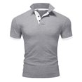 thumbnail image 2 of BOBOGOJP Polos pour Hommes Manches Courtes Manches Courtes Polo Classique Core (Gris,4TG), 2 of 4