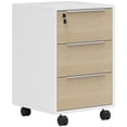 thumbnail image 1 of HOMCOM Vertical Filing Cabinet with Lock, 3 Drawer File Cabinet, Oak, 1 of 10