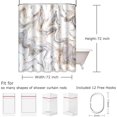 thumbnail image 3 of Brown Marble Ink Pattern Shower Curtain Luxurious Blue Home Bath Decor Polyester Fabric Waterproof Set with Hooks Can Skin Wall Design for a Sophisticated and Elegant Bathroom Makeover (72"x72), 3 of 6
