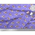 thumbnail image 3 of Soimoi Purple polyester Crepe Fabric Bird,Paw & Cocker Spaniel Dog Print Fabric by Yard 42 Inch Wide, 3 of 3
