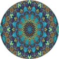 thumbnail image 1 of Ahgly Company Machine Washable Indoor Round Transitional Black Area Rugs, 5' Round, 1 of 7