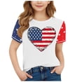 thumbnail image 1 of T-Shirt Graphique à Manches Courtes pour Enfants, Col Rond, Mélange Doux Polyester-Spandex, Respirant, Tenue Décontractée, pour Garçons et Filles 3-14 Ans, 1 of 4