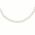 thumbnail image 2 of 925 Sterling Silver Rhodium-Plated 5-6mm White Freshwater Cultured Pearl Necklace 20 Inch, 2 of 3