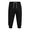 thumbnail image 2 of Posijego Men's Capri Joggers Drawstring Elastic Waist Sports Running Shorts Solid Color Casual Shorts, 2 of 4