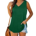 thumbnail image 4 of FAIWAD Womens Tank Tops V Neck Basic Solid Color Blouses Casual Sleeveless Flowy Summer Beach Vest, 4 of 6
