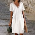 thumbnail image 1 of LOVZFMLL Robe d'Été Aguichant et Tendance à Imprimé Sans Manches à Col en V pour Femme Blanc m, 1 of 3