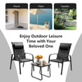 thumbnail image 4 of Patiojoy Ensemble Bistro de 3 Pcs pour Patio, Chaises Empilables à Dossier Réglable et Table d'Appoint, Ensemble Classique de Meubles pour Jardin, Noir, 4 of 9