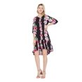 thumbnail image 1 of Hawaiian Manches 3/4 Sirène Tunique Robe M Rose Noir Hibiscus Vigne des Femmes, 1 of 5