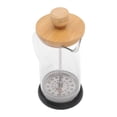 thumbnail image 3 of French Press, Stable Tea Brewer Pot Fashionable High Borosilicate Heat Resistant Sturdy Hand Brewing  For Camping 350ml Bamboo Cover, 3 of 8