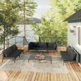 thumbnail image 1 of vidaXL 8 Piece Garden Lounge Set with Cushions Poly Rattan Dark Grey, 1 of 5