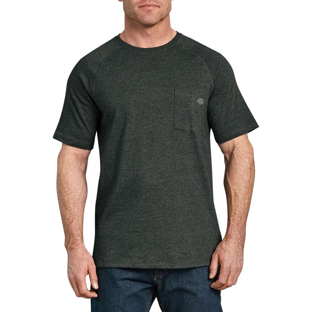 Dickies Mens Temp-iQ Performance Cooling T-Shirt, S, Hunter Green Heather
