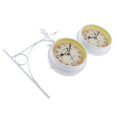 thumbnail image 4 of White Wall Clock Metal Frame Double Sided Bracket Clock-22cm Dia., 4 of 8