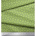 thumbnail image 3 of Soimoi Toile de Canevas Lourde Verte Tissu Imprimé Géométrique Art Octogonal 1 Yard 58 Pouces de Large, 3 of 5