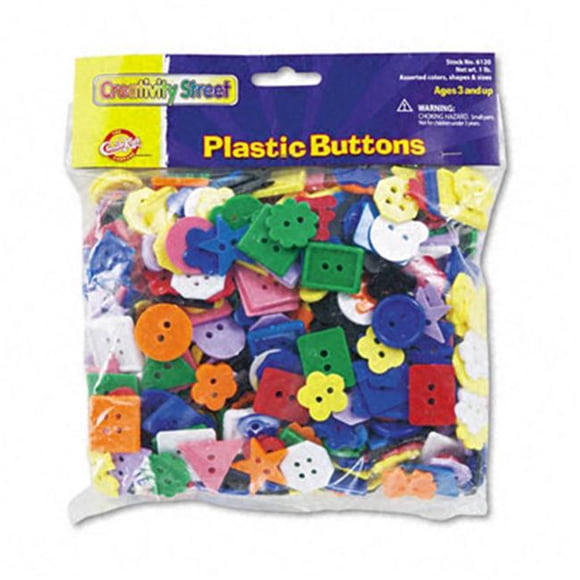 Chenille Kraft 6120 Plastic Button Assortment- 1 lbs.- Assorted Colors/Sizes
