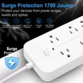 thumbnail image 4 of Graflsoa 6-Outlet Surge Protector with 3 USB Ports & Type-C, 1.2m Cord, Overload Protection, Fireproof ABS, Wall-Mountable, White (US Standard), 4 of 6