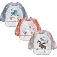 thumbnail image 1 of Lot de 3 Bavoirs Imperméables à Manches pour Bébé 6 - 36 Mois, 1 of 5