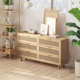 thumbnail image 3 of Armoire de Rangement Moderne en Rotin Naturel à 6 Tiroirs Polyvalente avec Grand Espace de Rangement pour Chambre et Salon (59,06 Pouces Naturel), 3 of 9