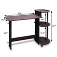 thumbnail image 4 of Pemberly Row Wood Compact Computer Desk with Shelves in Espresso/Black, 4 of 4