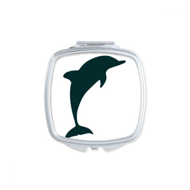 Blue Ocean Docile Friendly Dolphin Square Mirror Portable Compact Pocket Makeup Double Sided Glass