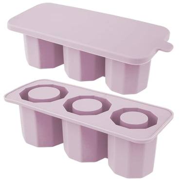 2pcs Ice Cube Tray for Tumbler Cup Silicone Ice Mold with Lid for Freezer Easy Release Ice Cube Molds Reusable Ice Cube Trays for Chilling Cocktails Whiskey Drinks Juice Coffee