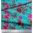 thumbnail image 3 of Soimoi Moss Georgette Fabric Leaves & Floral Printed Fabric 1 Yard 42 Inch Wide, 3 of 3