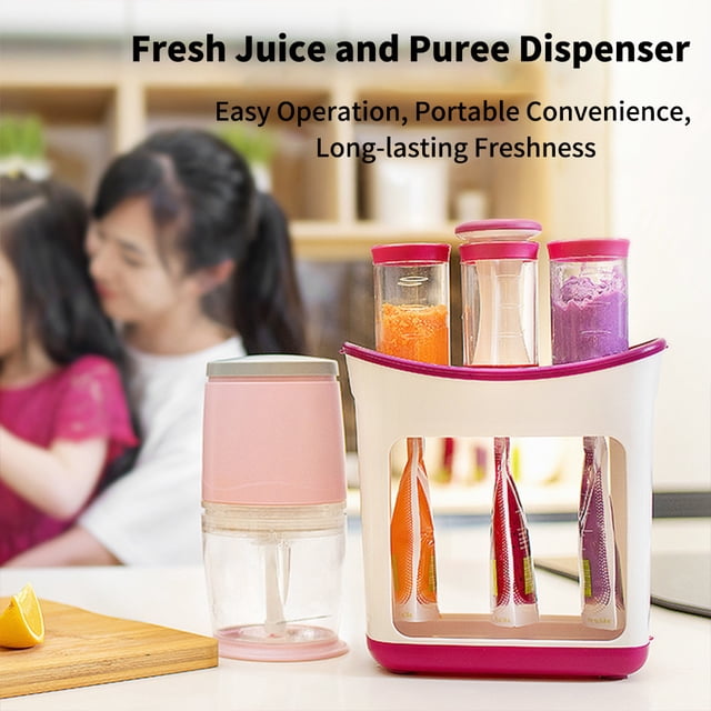 Pochettes Réutilisables pour Aliments pour Bébé, Contenants de Rangement Faits Maison pour Aliments pour Bébé, Station de Compression, Sachets de Purée pour Bébés et Tout-Petits, Va au Lave-Vaisselle, Va au Congélateur, Sans BPA, avec 10