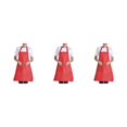 thumbnail image 2 of Decodeary 12pcs Woman Apron With Pockets Efficient And Stylish Cooking Companion Polyester Adjustable Half-length Adult Apron red 3Set, 2 of 6