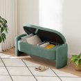 thumbnail image 5 of Kossmai Oval Lamb Fleece Fabric Storage Bench 47.24"L Green, 5 of 5