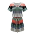 thumbnail image 3 of yoeyez Robes d'Été pour Femmes Robes d'Été Courtes pour Femmes 2024 Robe Mini à Imprimé Rayé Robes T-Shirt Sans Manches Robe Décontractée de Plage Prime Offres d'Accès Anticipé pour Prime, 3 of 5