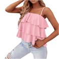 thumbnail image 1 of Timegard Beach Tank Tops for Women Spaghetti Strap Tie Ruffle Sleeveless Flowy Mesh Casual Loose Tops, 1 of 7