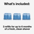 thumbnail image 2 of Braun Clean & Renew Refill Cartridges CCR, Replacement Shaver Cleaner Solution for Clean&Charge Cleaning System, Pack of 3, 2 of 15
