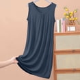 thumbnail image 2 of HUJlwoi Chemises de Nuit Grande Taille Modal Sans Manches Nuisette Basique Plissée Longue Robe de Nuit Coupe Ample Col Ras du Cou Robe de Nuit Unie, 2 of 4